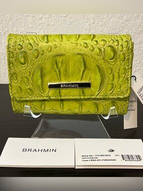 Brahmin Kerra LIME ALDEN ROAD Soft Leather Wallet W/Eye